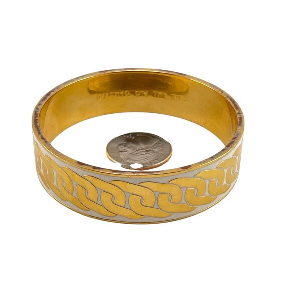 Kate Spade Vintage Enamel Putting On The Ritz Gold-Tone Bangle Bracelet - Picture 6 of 6
